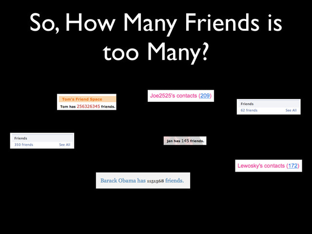 So, How Many Friends is
too Many?
