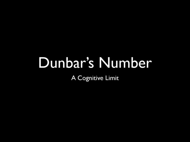 Dunbar’s Number
A Cognitive Limit
