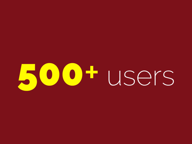 500+ users
