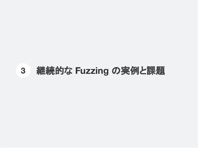 継続的な Fuzzing の実例と課題
3
