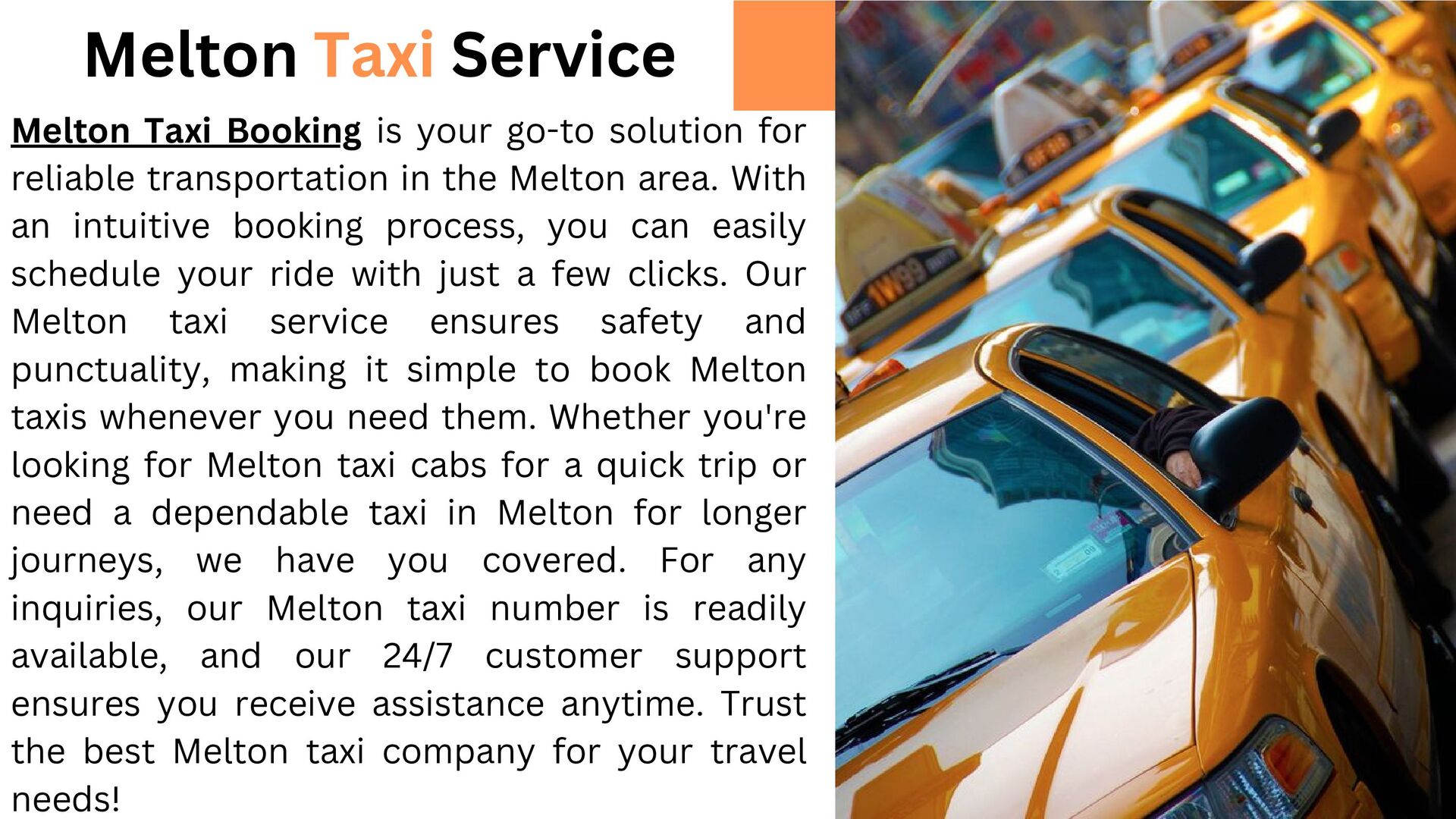 Discover Reliable Melton Taxi Service for Every Journey Speaker Deck