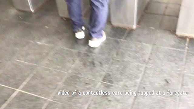 video of a contactless card being tapped at a faregate
