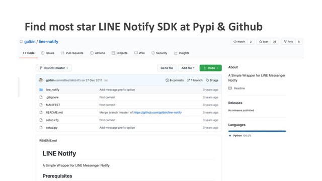 Find most star LINE Notify SDK at Pypi & Github
https://github.com/louis70109/lotify
