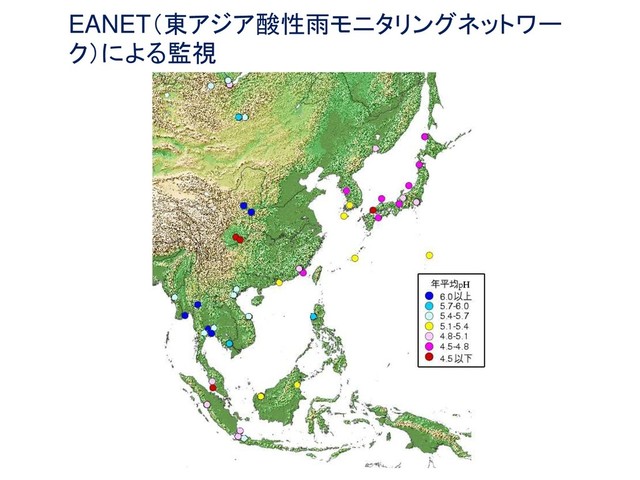 EANET（東アジア酸性雨モニタリングネットワー
ク）による監視
