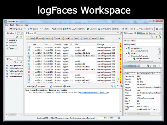logFaces Workspace
