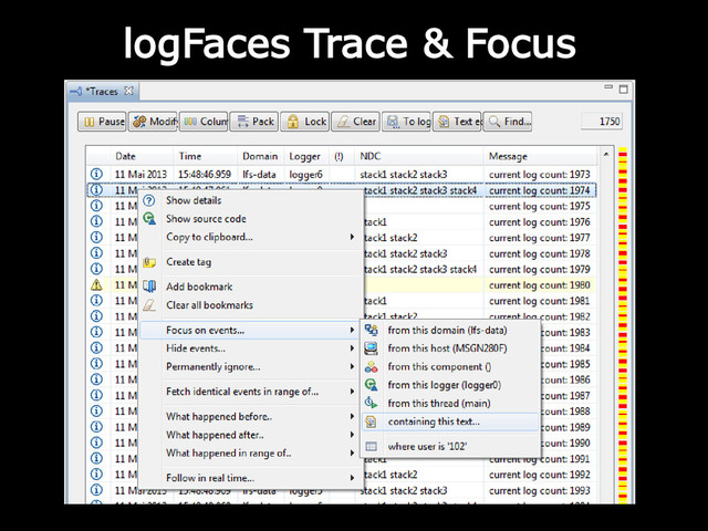 logFaces Trace & Focus
