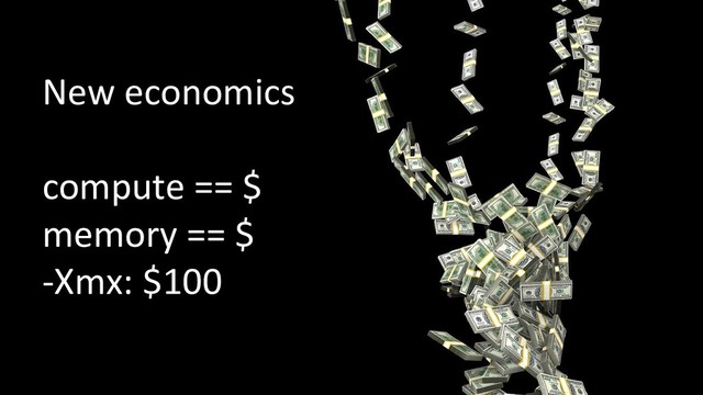 © 2015 INTERNATIONAL BUSINESS MACHINES CORPORATION
@DaschnerS
New economics
compute == $
memory == $
-Xmx: $100
