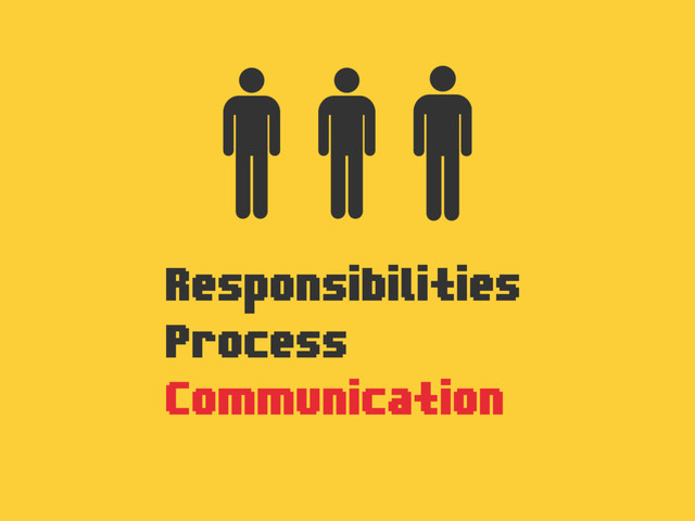 Responsibilities
Process
Communication
