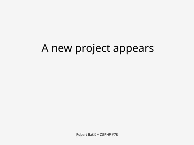 Robert Bašić ~ ZGPHP #78
A new project appears

