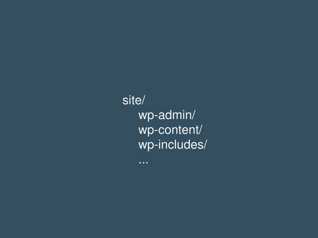 site/
wp-admin/
wp-content/
wp-includes/
...
