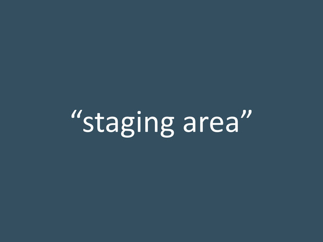 “staging area”
