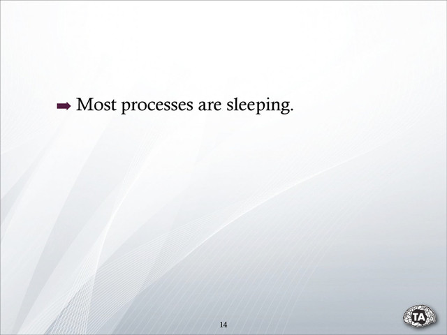 14
➡ Most processes are sleeping.
