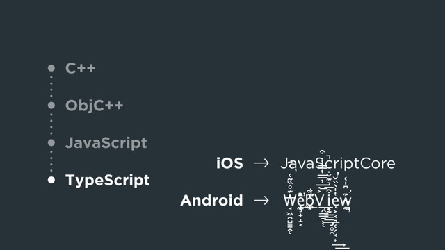 C++
ObjC++
JavaScript
TypeScript
iOS !" JavaScriptCore
Android !" W
͊̊̏̃͑̽̃̕
̘͖̯
㸅
̨͇̯
̶ȩ̧̟̝͔
͔͎̗̬̼̓̒̄̍̓͐̒̎̕
b̡̫̰͙͚͋͋̓́̇͟V
͐̇͞ ̓̿̔̿̓ ͒̚
͟ ̨̭̳̱͕
̵i
͒̅̉͊̌̇
̡͓̰̲̳͟ ̥̯
̯̦ę͕͔͉̜̗͔͎
̔̍̀̏̌̕
͢ ͟
w
̛͊͆̍͑
̴̯̯̻̪̦
