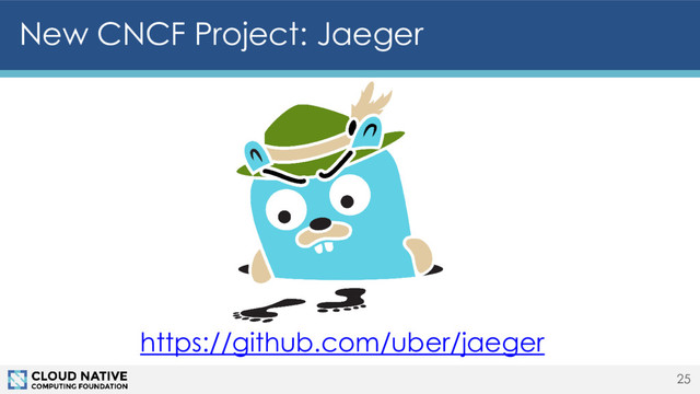 New CNCF Project: Jaeger
25
https://github.com/uber/jaeger

