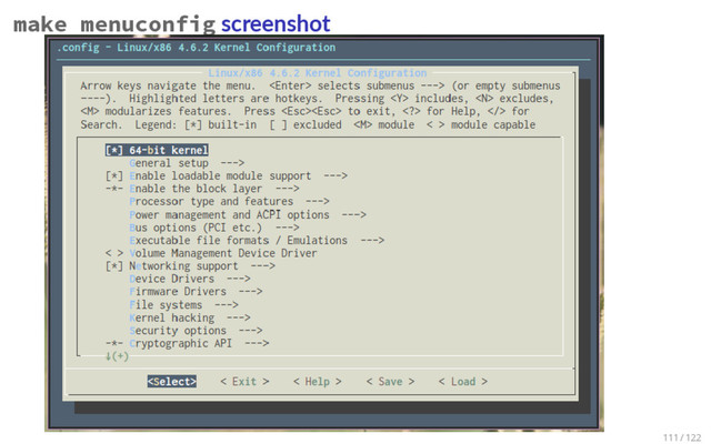 make menuconfig screenshot
111 / 122
