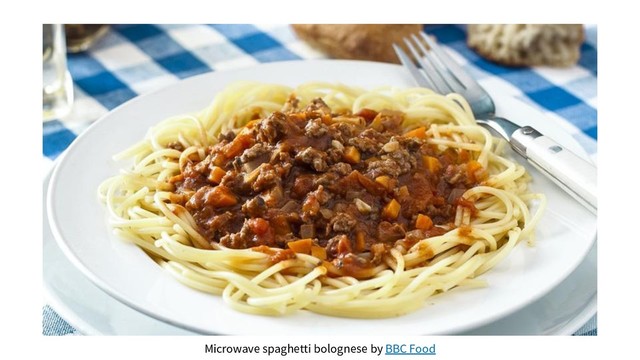 Microwave spaghetti bolognese by BBC Food
