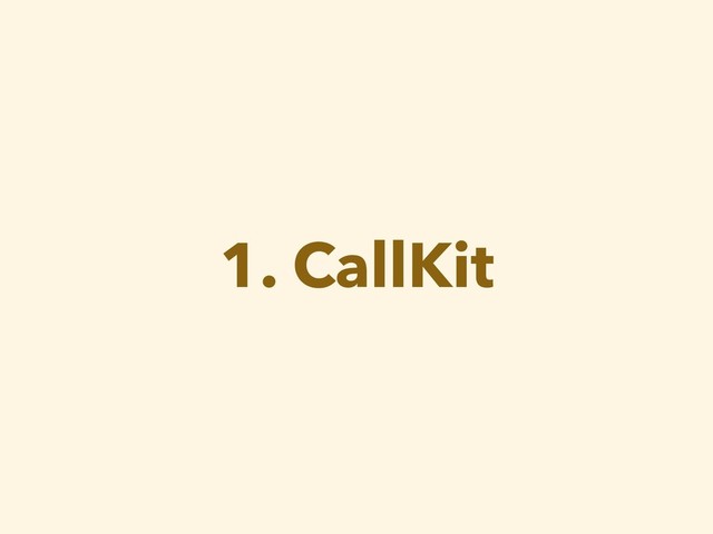 1. CallKit
