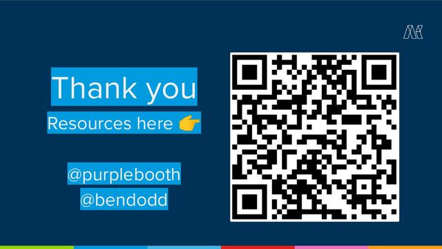 Thank you
Resources here 👉
@purplebooth
@bendodd
