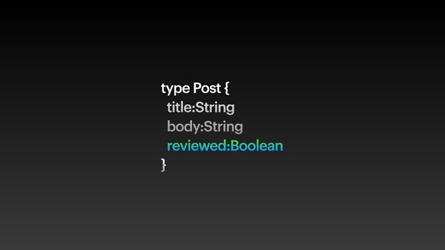 type Post {
title:String
body:String
reviewed:Boolean
}

