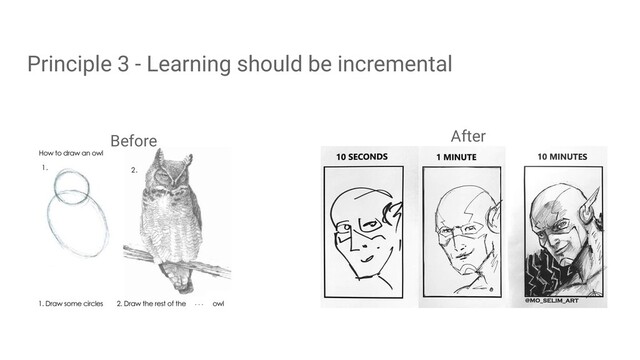 Before
Principle 3 - Learning should be incremental
. . .
After

