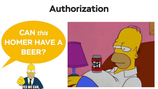 Authorization
CAN this
HOMER HAVE A
BEER?
