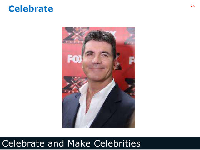 Intel Information Technology
Celebrate
Celebrate and Make Celebrities
25
