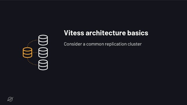 Vitess architecture basics
Consider a common replication cluster

