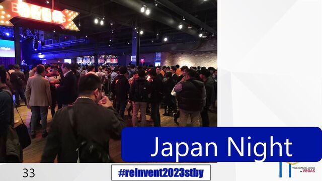 #reInvent2023stby
33
Japan Night
