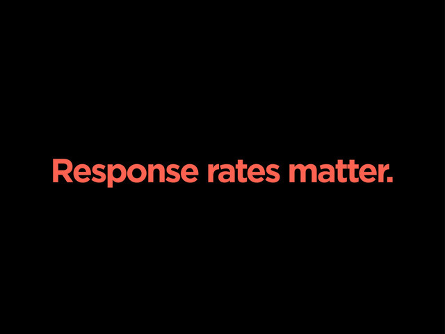 Response rates matter.
