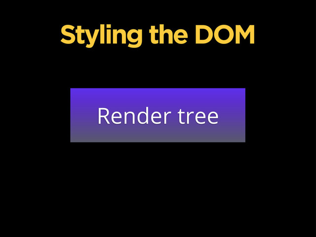 Render tree
Styling the DOM
