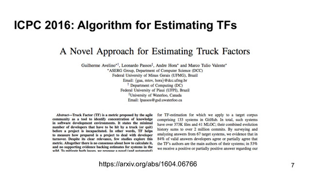 ICPC 2016: Algorithm for Estimating TFs
7
https://arxiv.org/abs/1604.06766

