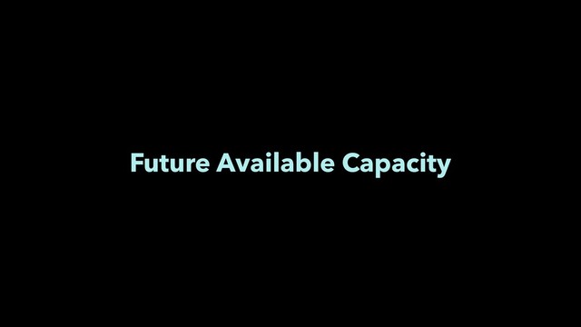 Future Available Capacity
