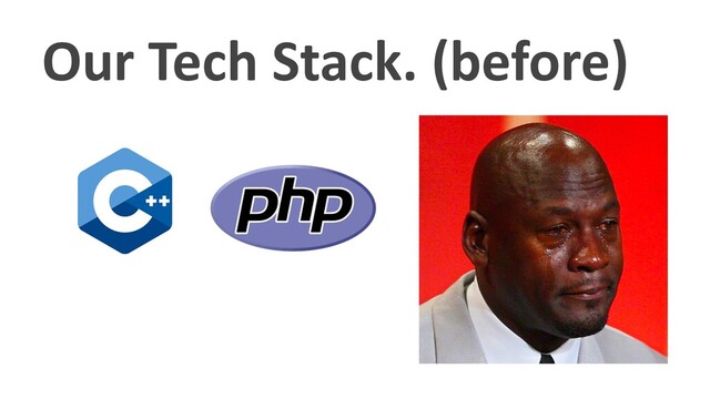 Our Tech Stack. (before)
