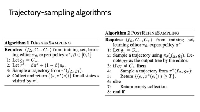 Trajectory-sampling algorithms
