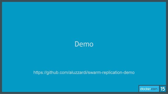 Demo
https://github.com/aluzzardi/swarm-replication-demo
