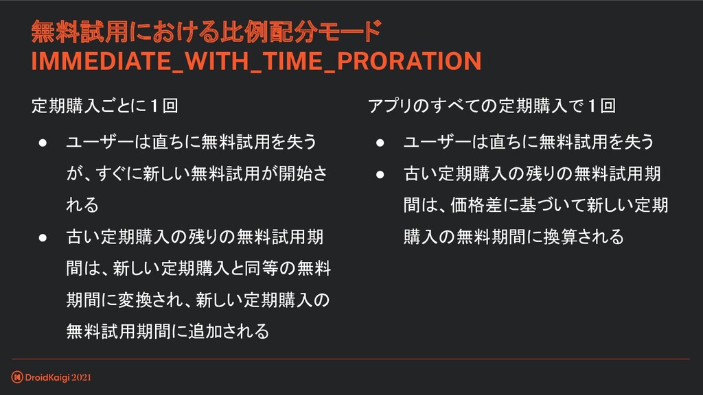 Droidkaigi 21 Google Play 定期購入 比例配分モード完全攻略ガイド Google Play Subscription Proration Mode Complete Guide Speaker Deck