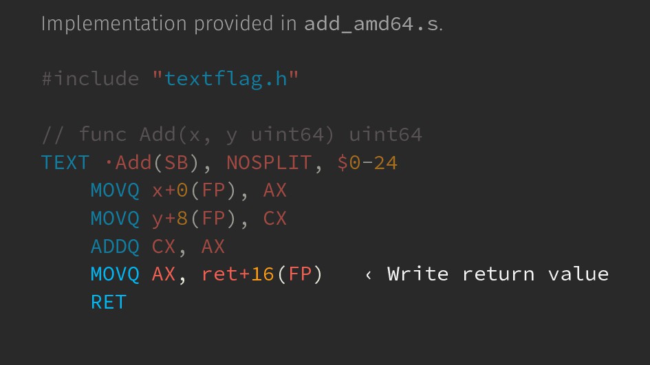 Better X86 Assembly Generation With Go Speaker Deck