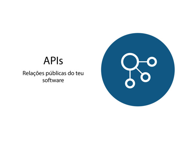 APIs
Relações públicas do teu
software
