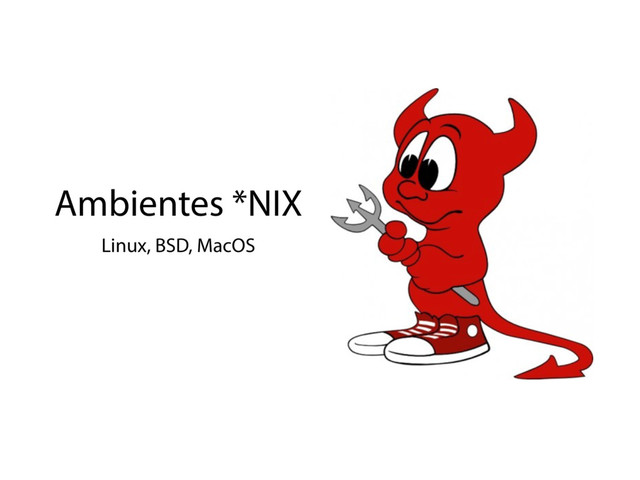 Ambientes *NIX
Linux, BSD, MacOS
