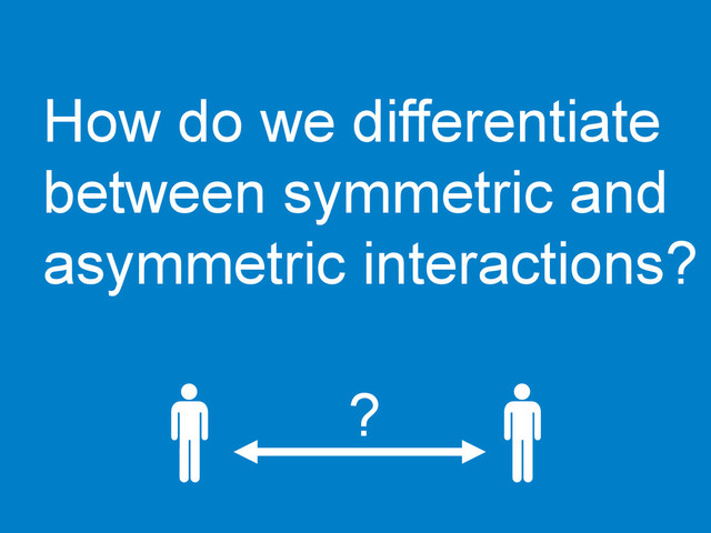 How do we differentiate
between symmetric and
asymmetric interactions?
?
	  
