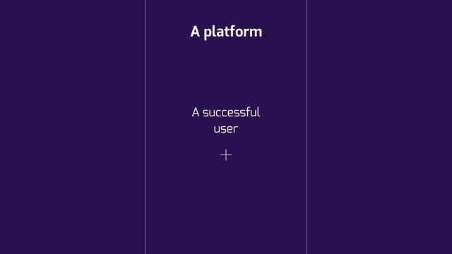 A platform
A successful
user
