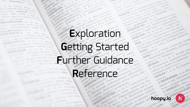 Exploration
Getting Started
Further Guidance
Reference
hoopy.io
