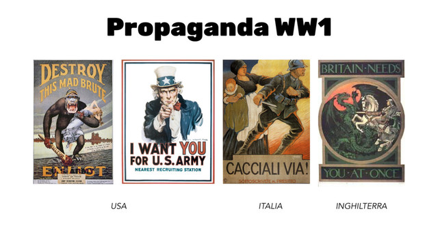 Propaganda WW1
USA ITALIA INGHILTERRA
