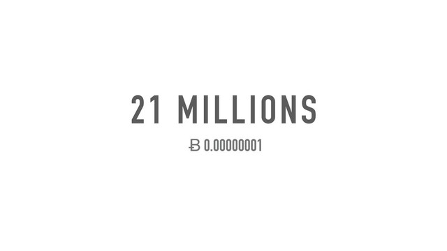 21 MILLIONS
Ƀ 0.00000001
