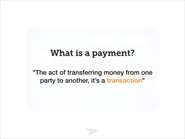 Headline should look like this
What is a payment?
"The act of transferring money from one
party to another, it’s a transaction"
