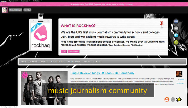 music journalism community
Wednesday, September 25, 13
