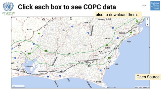 Click each box to see COPC data 27
Open Source
also to download them.
