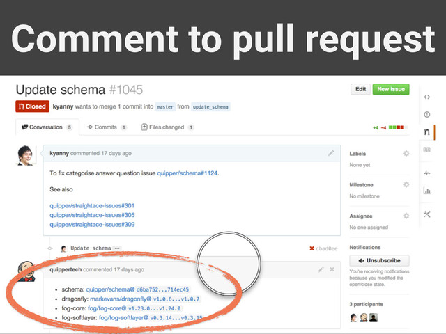 Comment to pull request
