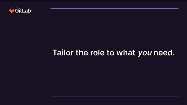 Tailor the role to what you need.
