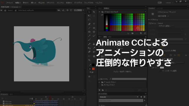 Animate CCによる
アニメーションの
圧倒的な作りやすさ
